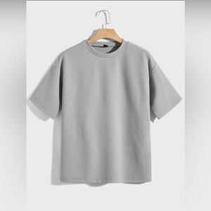 Men’s Grey Extended Drop Shoulder Tees